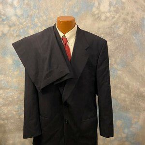 Missoni 46 R Navy Blue Striped Wool 2pc Men's Suit - image 1